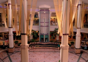 photo of a gorgeous lobby with an elevator