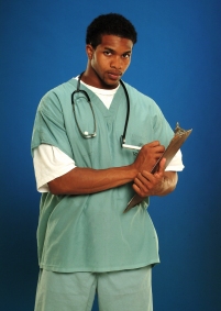 photo of a doctor with a clipboard