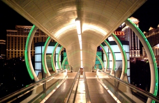 photo of a neon lighted tunnel system